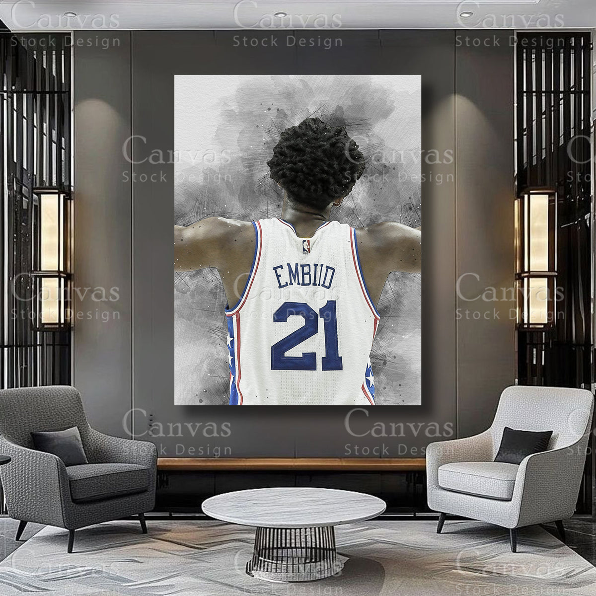 Joel Embiid basketball player canvas