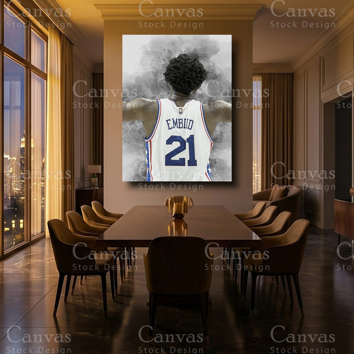 Joel Embiid framed canvas wall art