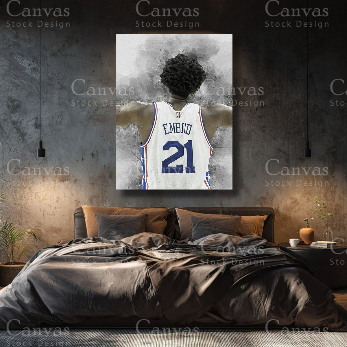 Premium Joel Embiid NBA canvas art