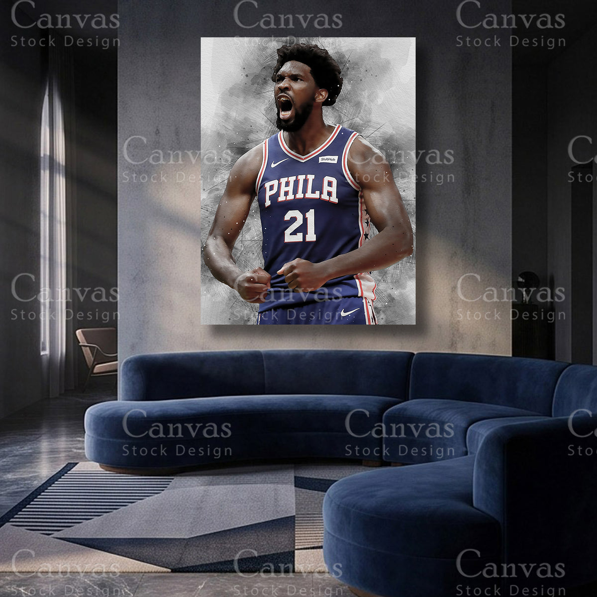 Joel Embiid basketball wall art
