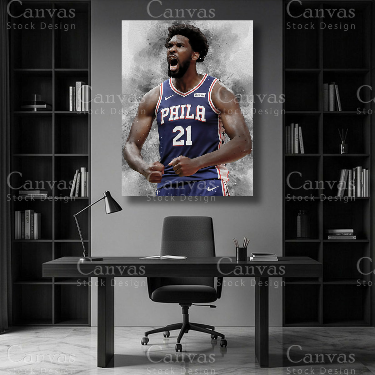 Joel Embiid NBA canvas artwork