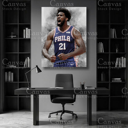 Joel Embiid NBA canvas artwork