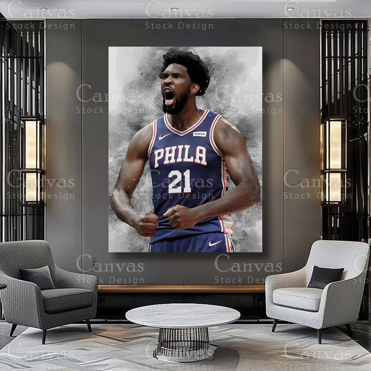 Joel Embiid Philadelphia 76ers wall art