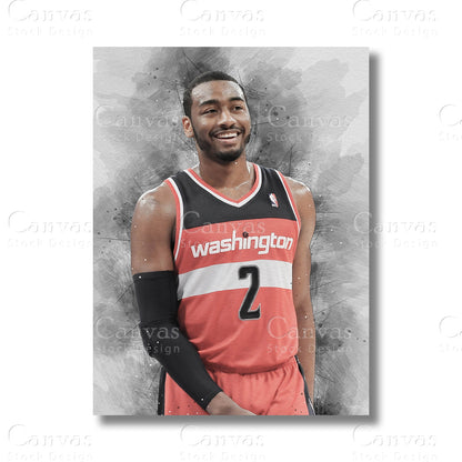 John Wall Signature Basketball Canvas Wall Art