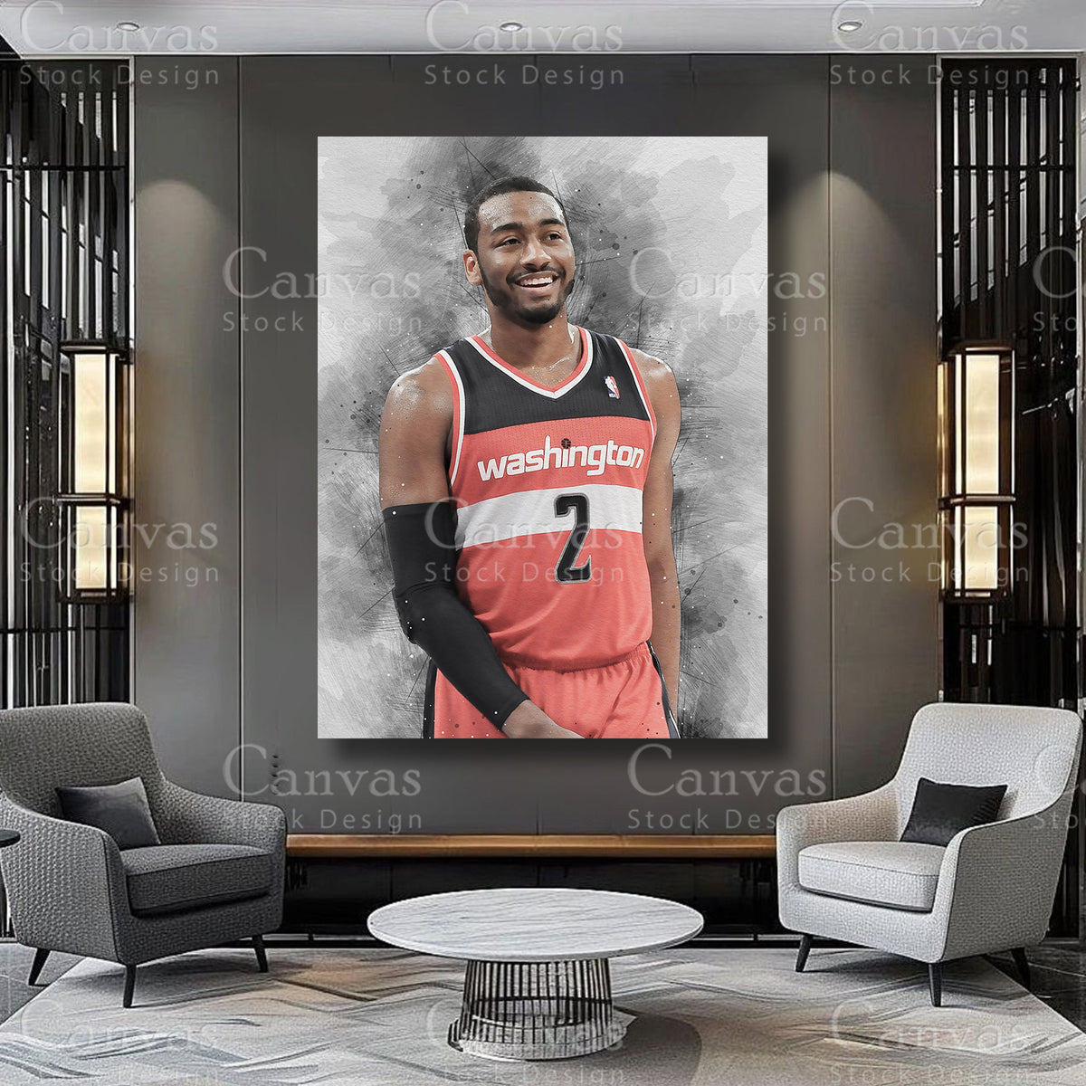 John Wall athlete artwork on premium canvas