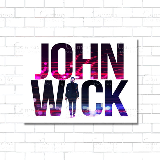 John Wick Canvas Wall Art – Keanu Reeves Movie Poster Print