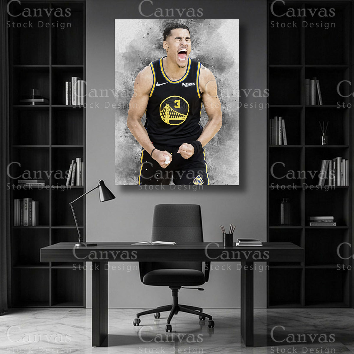 Jordan Poole NBA canvas wall art