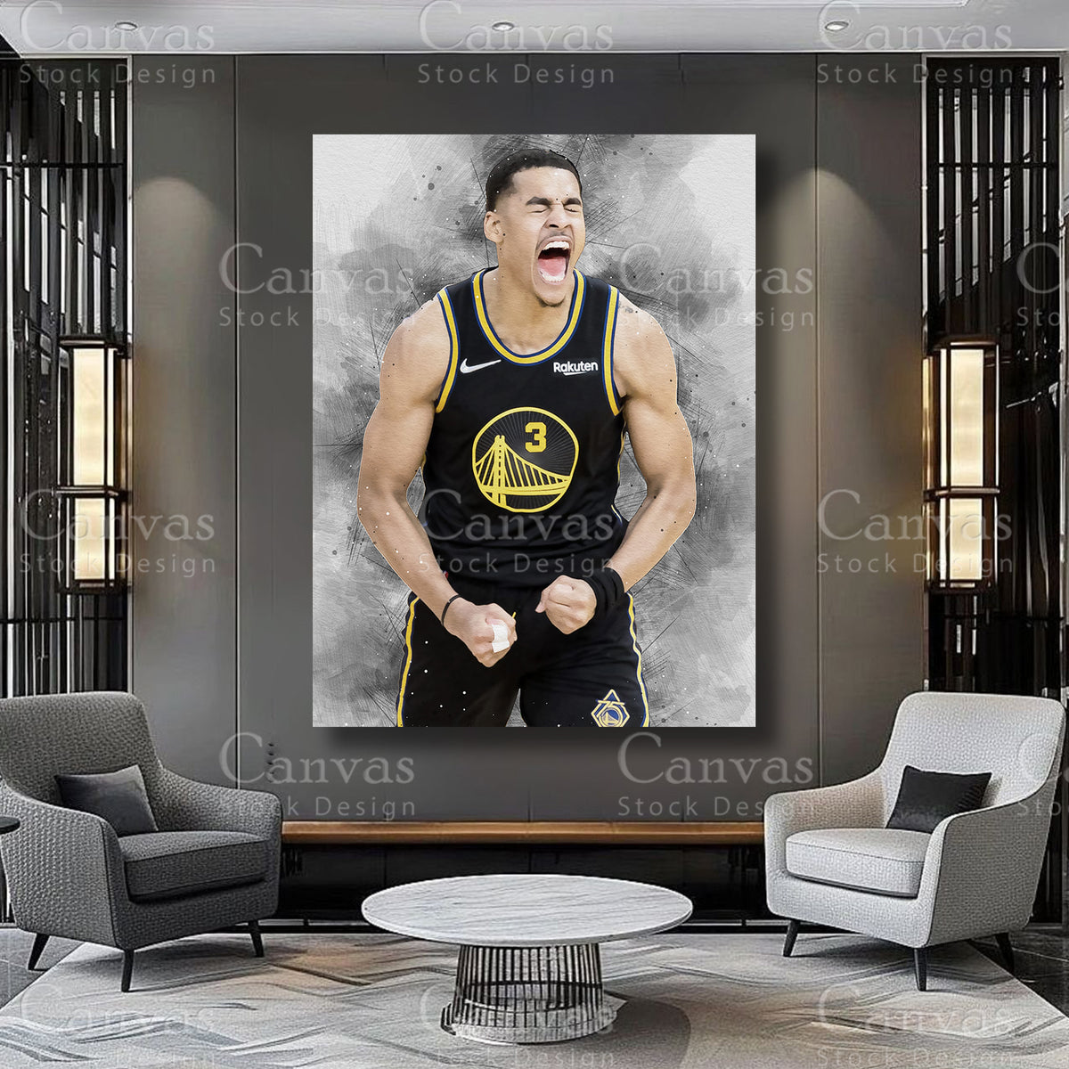 Jordan Poole athlete artwork on premium canvas