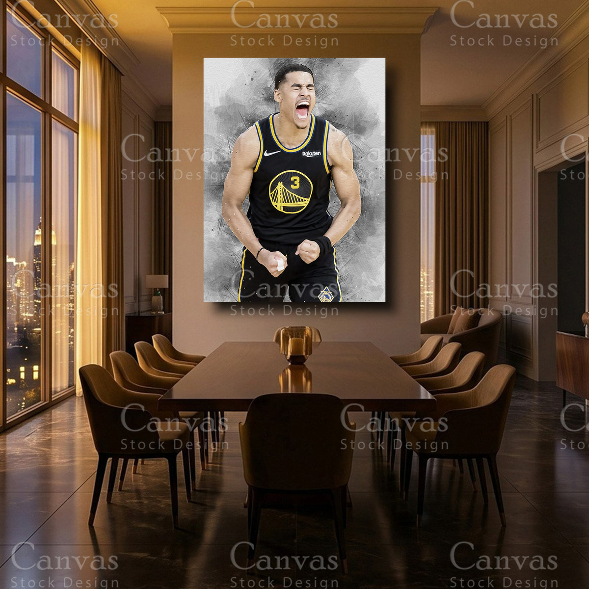 Jordan Poole luxury NBA canvas art