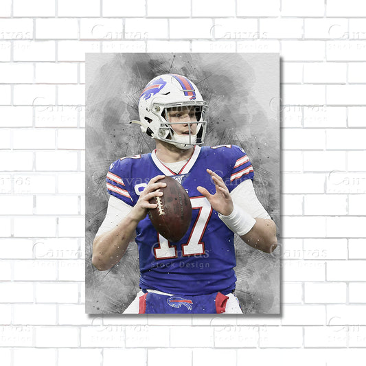 Josh Allen Canvas Wall Art – Buffalo Bills Superstar