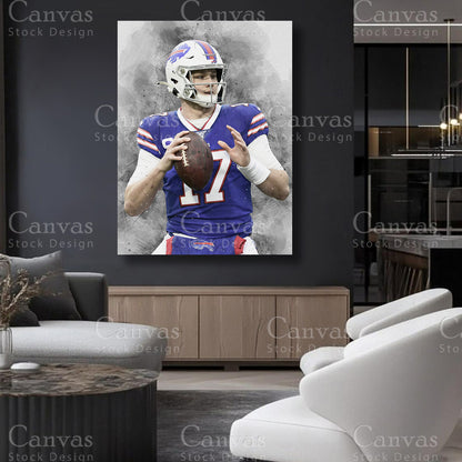 Josh Allen football print for a modern sports interior