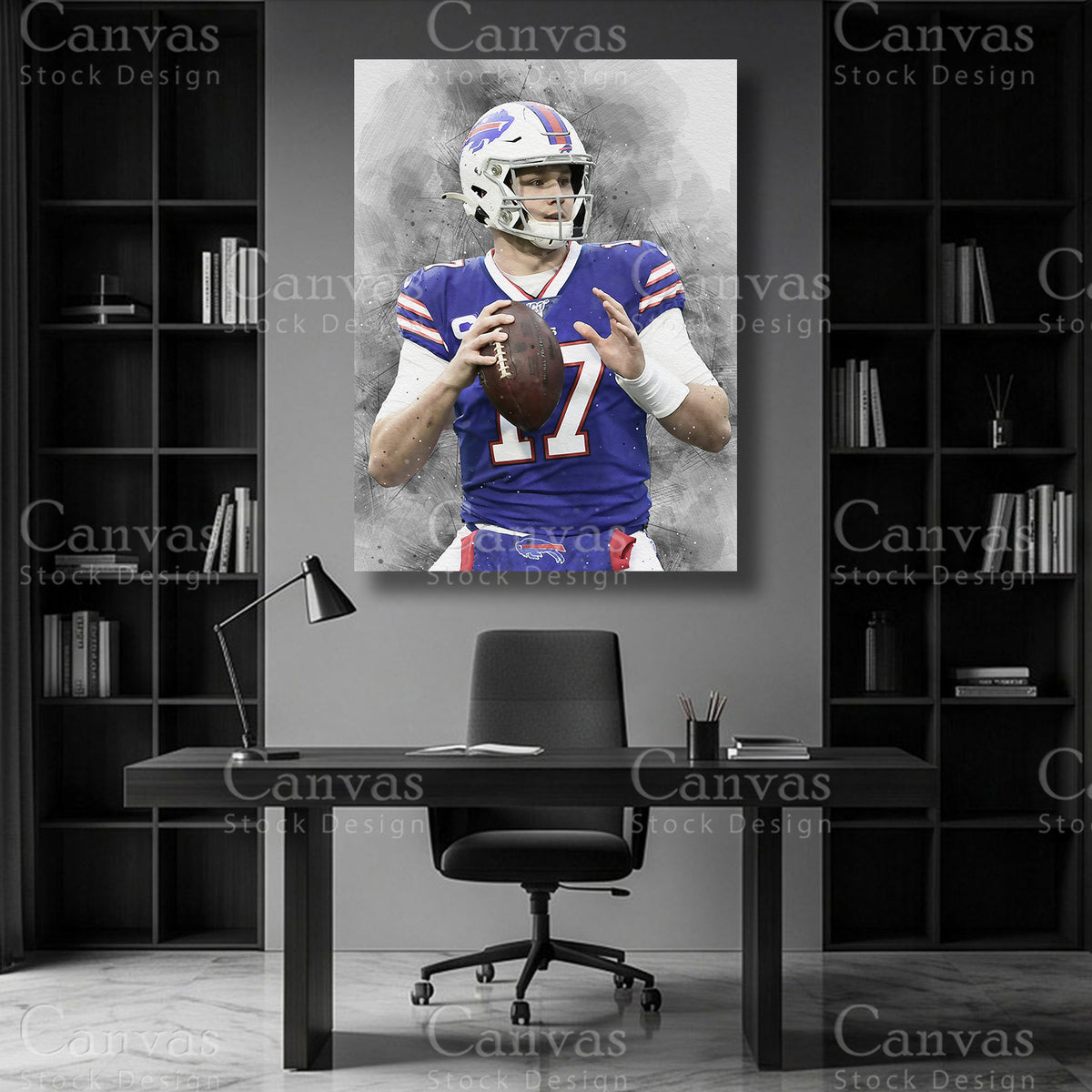 Josh Allen inspired canvas print for an NFL collection