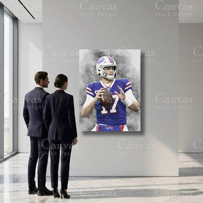 Josh Allen sports canvas artwork for a home office