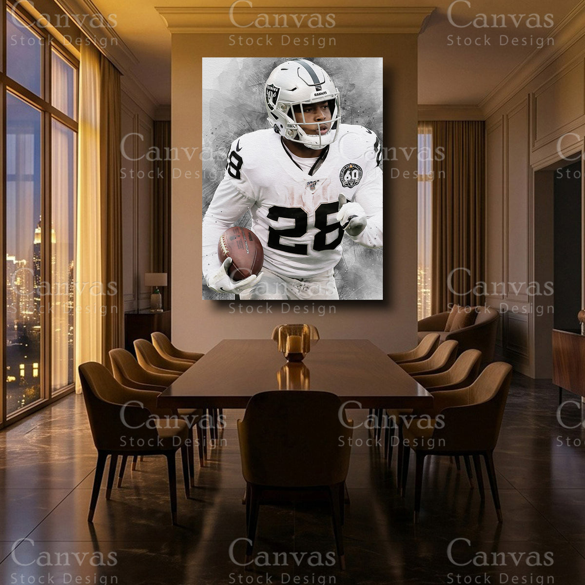 Josh Jacobs sports print for a home office wall