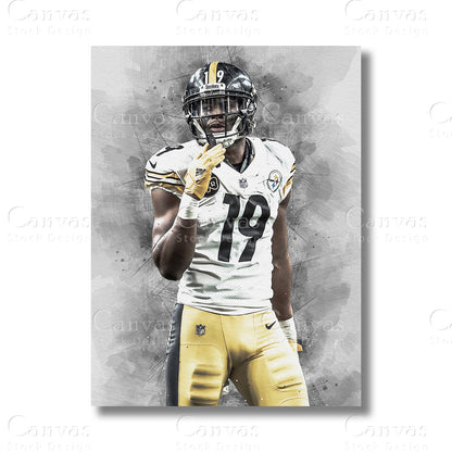JuJu Smith-Schuster canvas wall art for football enthusiasts
