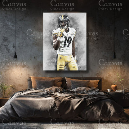 JuJu Smith-Schuster canvas wall display for American football fans