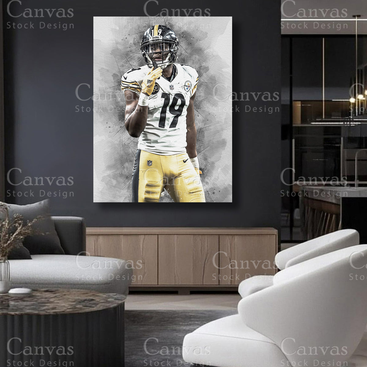 JuJu Smith-Schuster football artwork for a home office