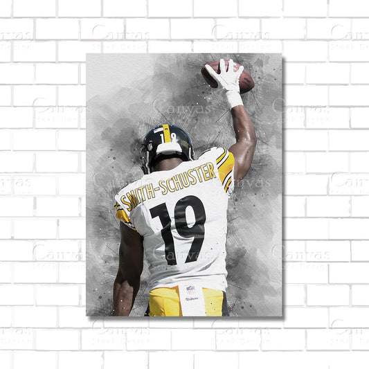 JuJu Smith-Schuster Canvas Wall Art – NFL Wide Receiver Star