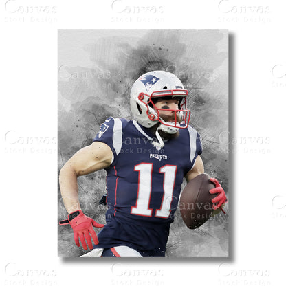 Julian Edelman canvas wall art for dedicated football fans
