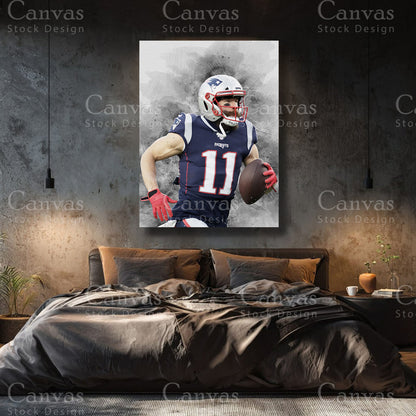 Julian Edelman football canvas print for collectors