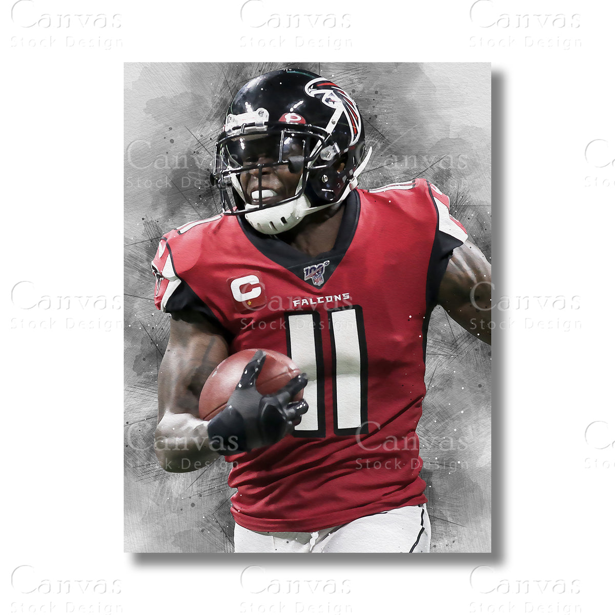 Julio Jones canvas wall art for American football fans