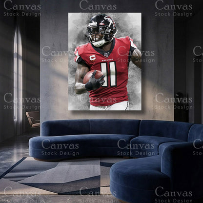 Julio Jones inspired wide receiver artwork on canvas