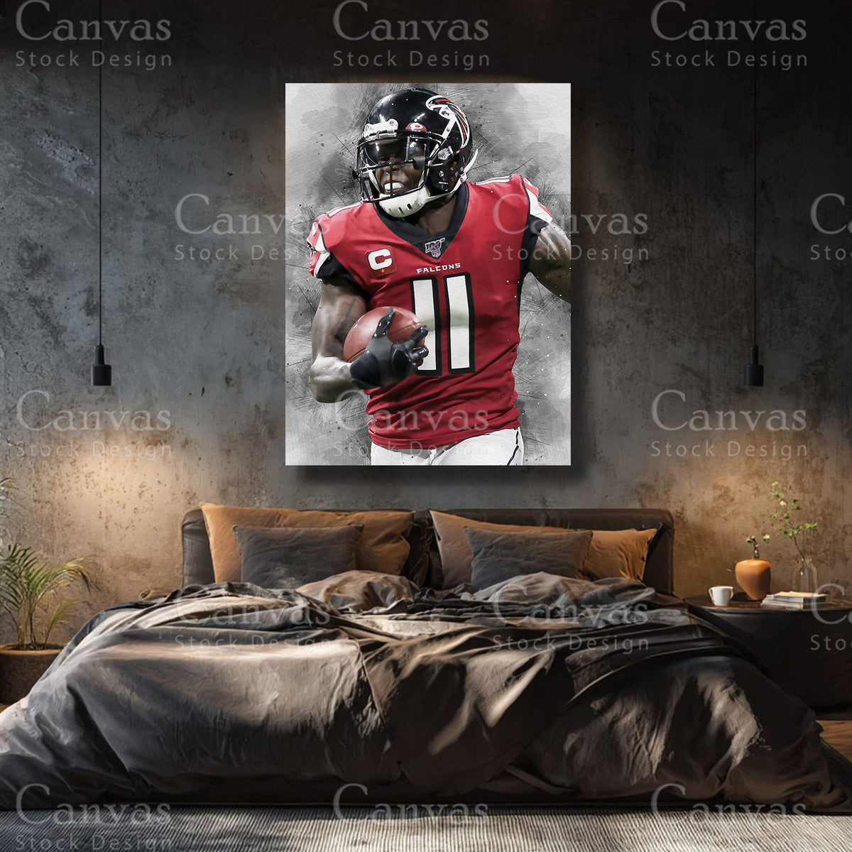 Julio Jones sports wall art for a dedicated collector space