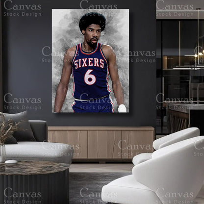 Julius Erving canvas artwork for refined interiors