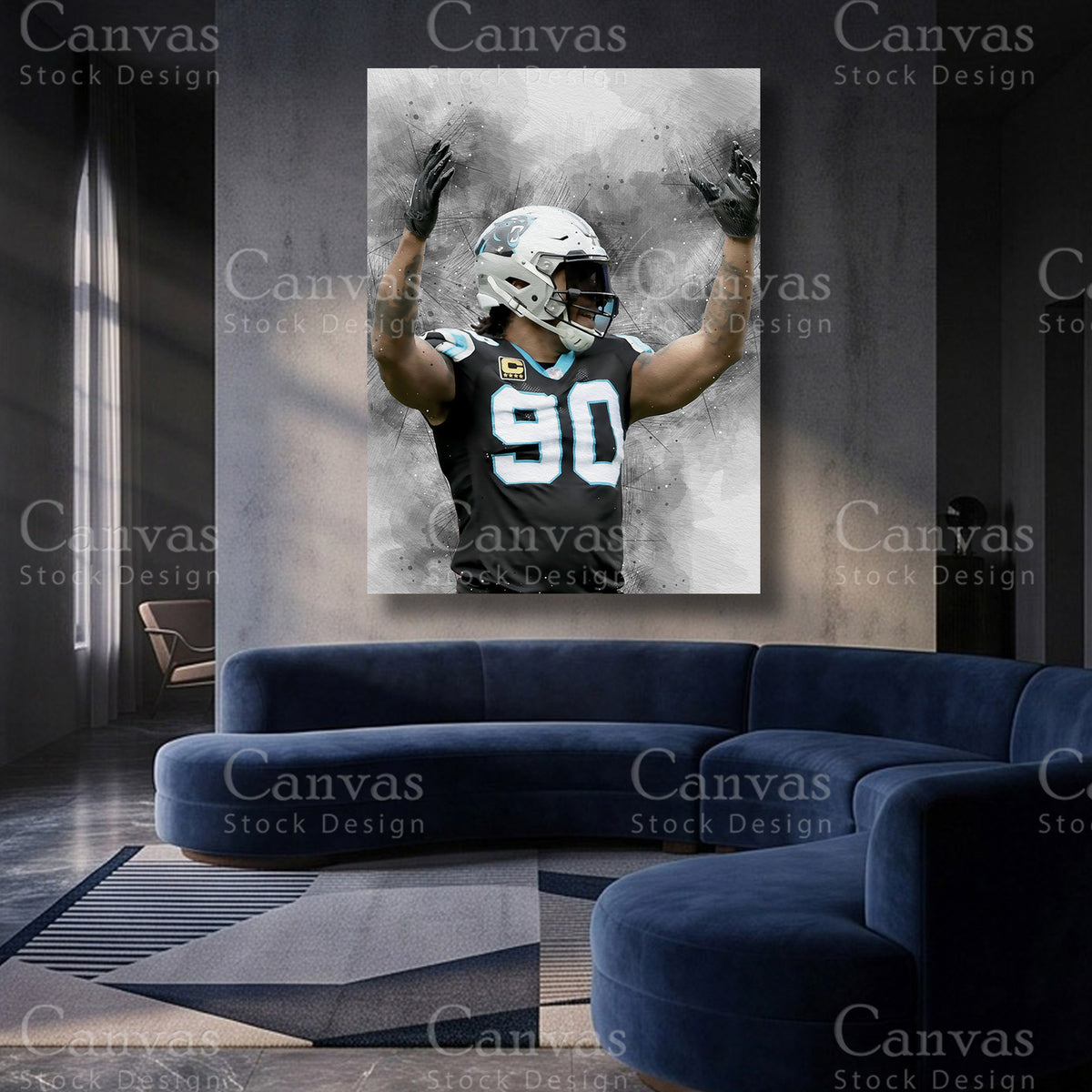 Julius Peppers inspired NFL artwork for a sports collection