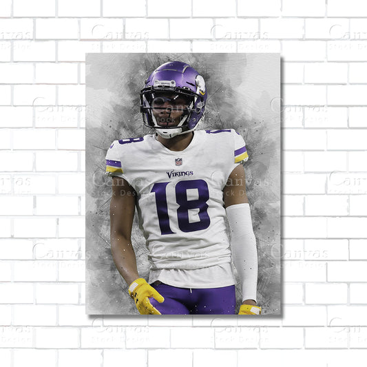 Justin Jefferson Canvas Wall Art
