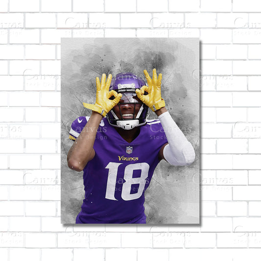 Justin Jefferson Canvas Wall Art