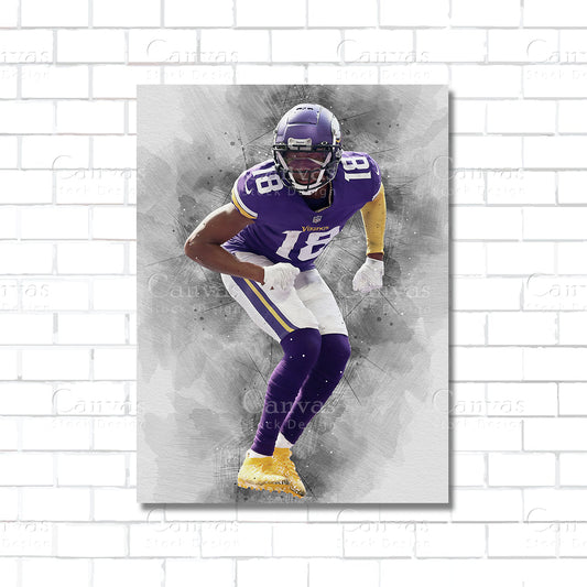 Justin Jefferson Canvas Wall Art