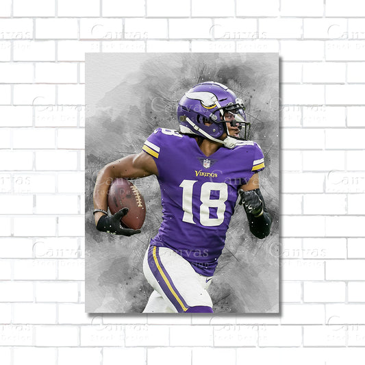Justin Jefferson Canvas Wall Art