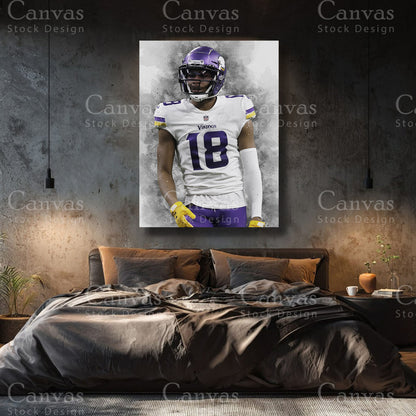 Justin Jefferson Football Canvas Art
