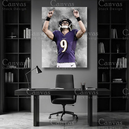 Justin Tucker football-inspired wall display
