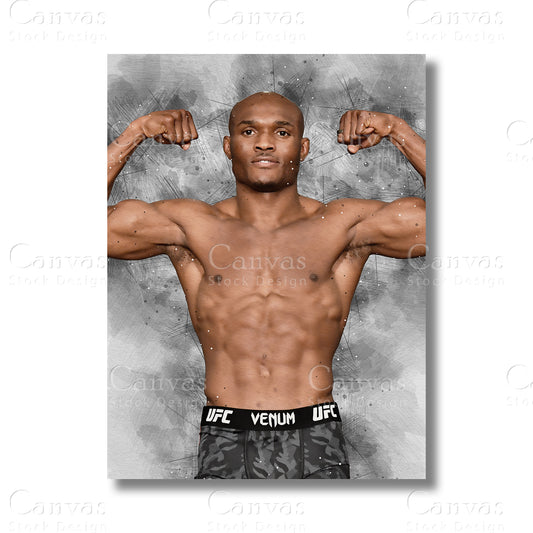 Kamaru Usman Dominant MMA Canvas Wall Art