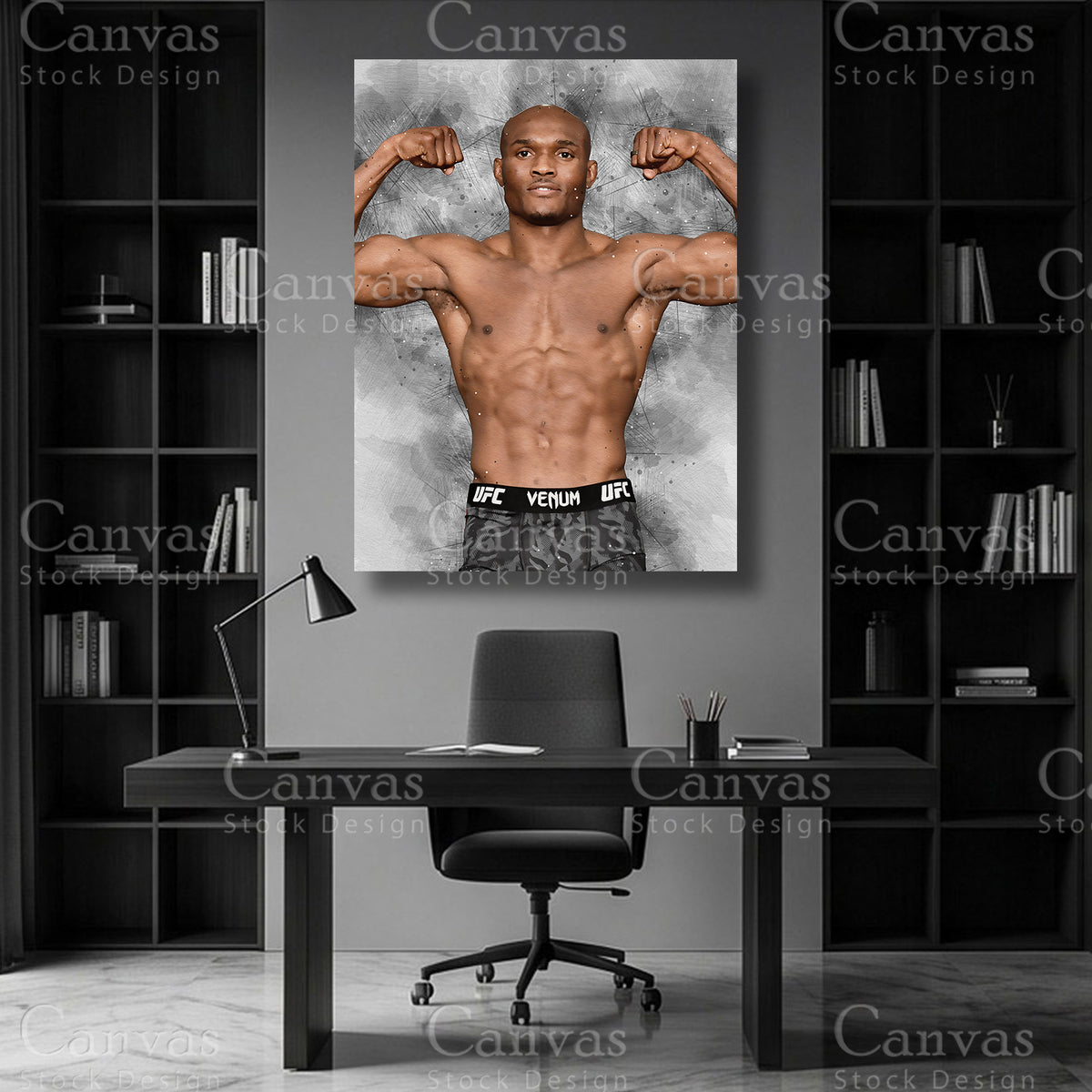 Kamaru Usman UFC canvas wall art