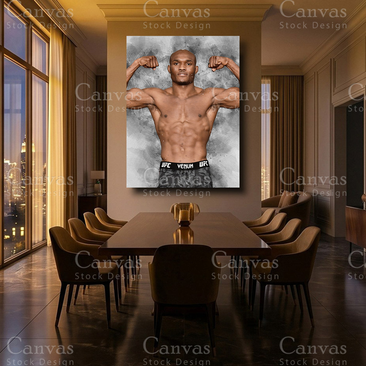 Kamaru Usman premium MMA wall decor