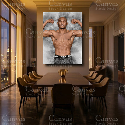 Kamaru Usman premium MMA wall decor