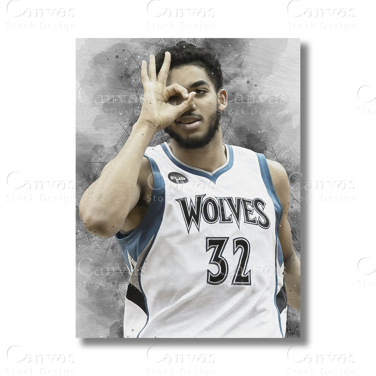 Karl-Anthony Towns Elite Basketball Canvas Wall Art