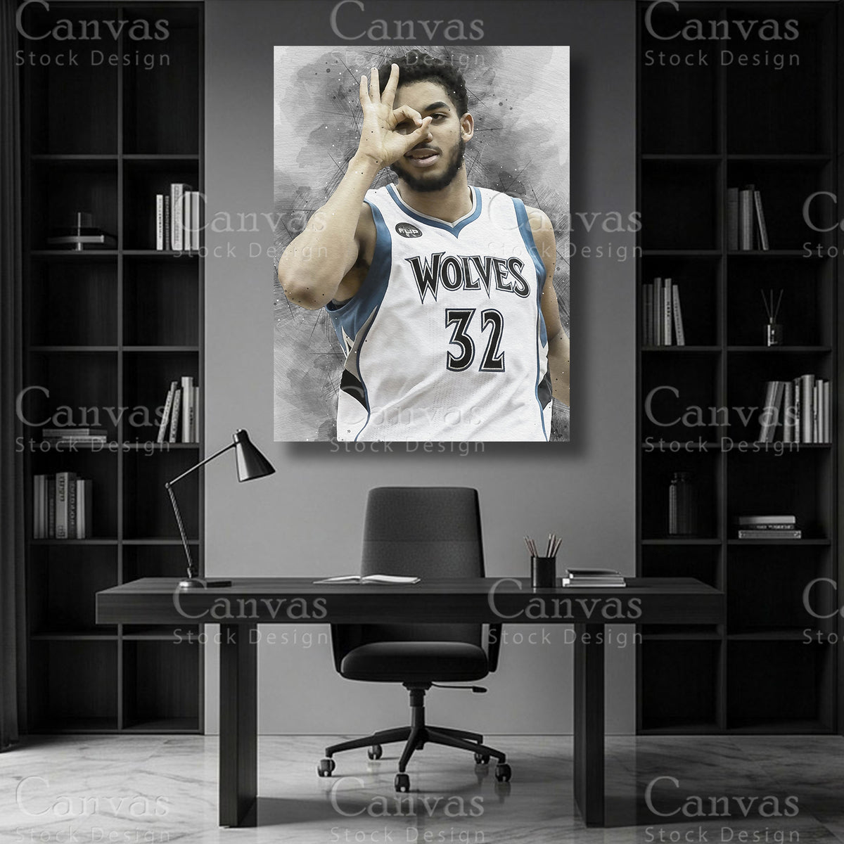 Karl-Anthony Towns NBA canvas wall art
