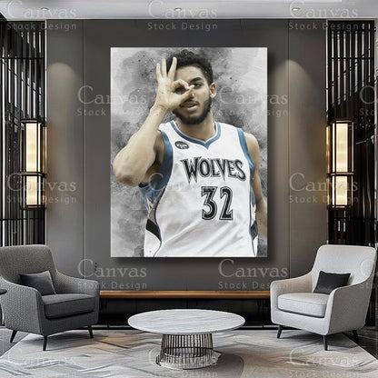 Karl-Anthony Towns athlete artwork on premium canvas