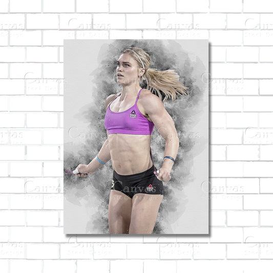 Katrin Davidsdottir CrossFit champion canvas wall art – poster print for gym, home fitness, and sports room decor