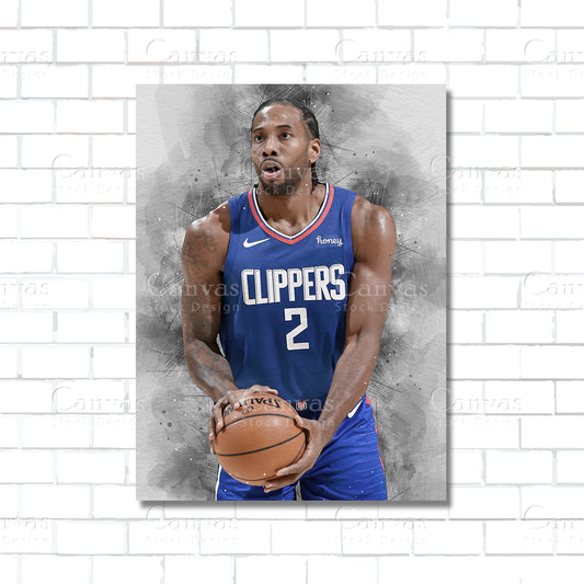 Kawhi Leonard NBA basketball canvas wall art – poster print for sports lovers and fans