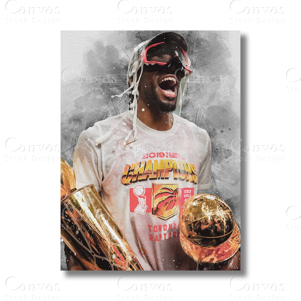 Kawhi Leonard Championship Basketball Canvas Wall Art
