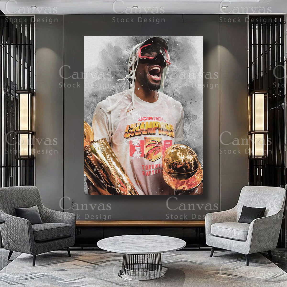 Kawhi Leonard athlete artwork on premium canvas