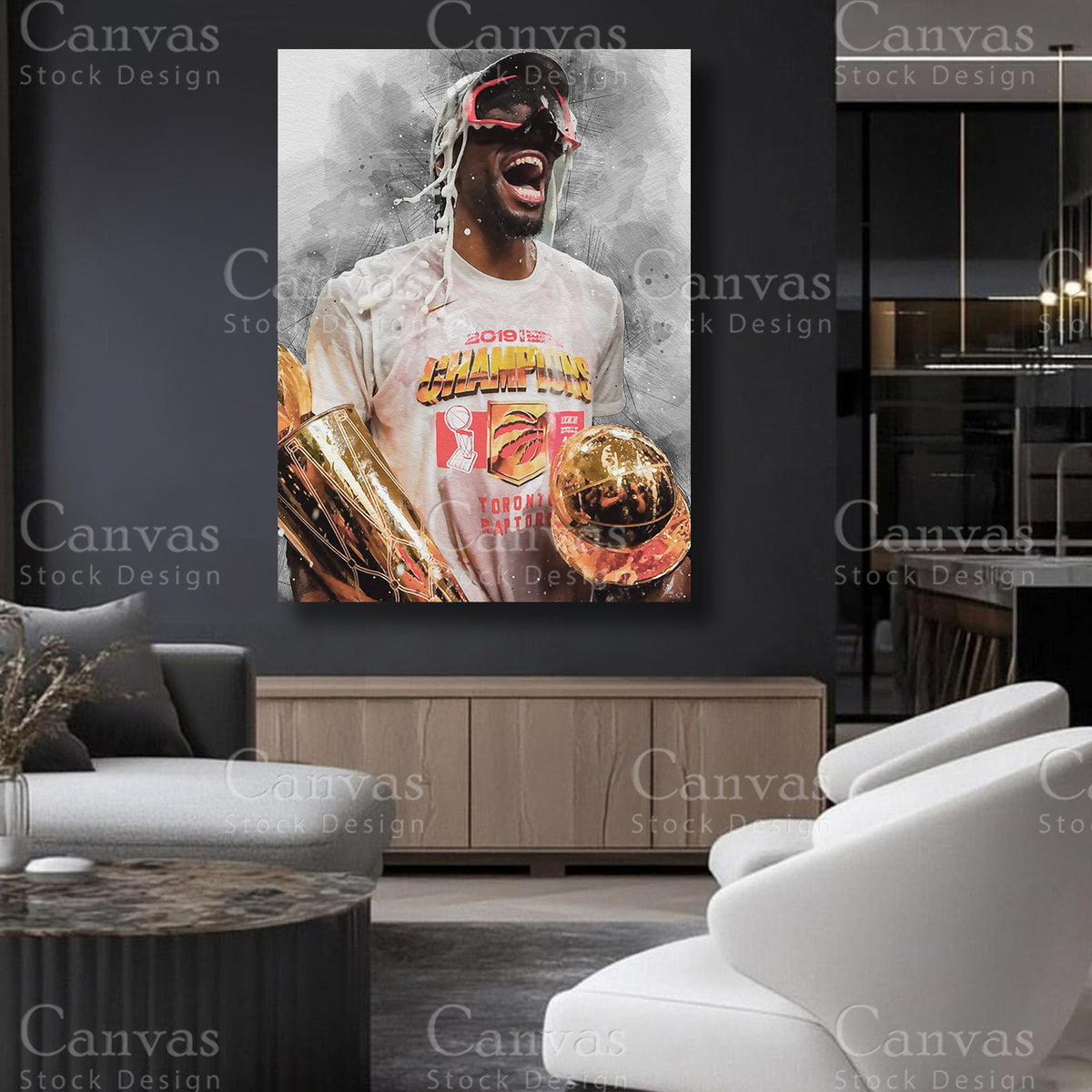 Kawhi Leonard canvas artwork for refined interiors