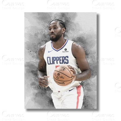 Kawhi Leonard Elite Basketball Canvas Wall Art