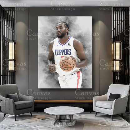 Kawhi Leonard athlete artwork on premium canvas