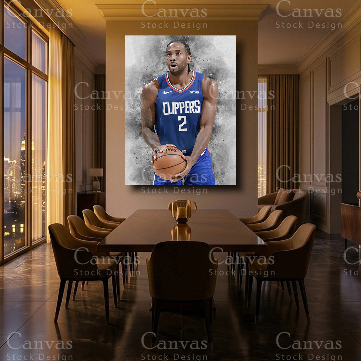 Kawhi Leonard luxury NBA canvas art